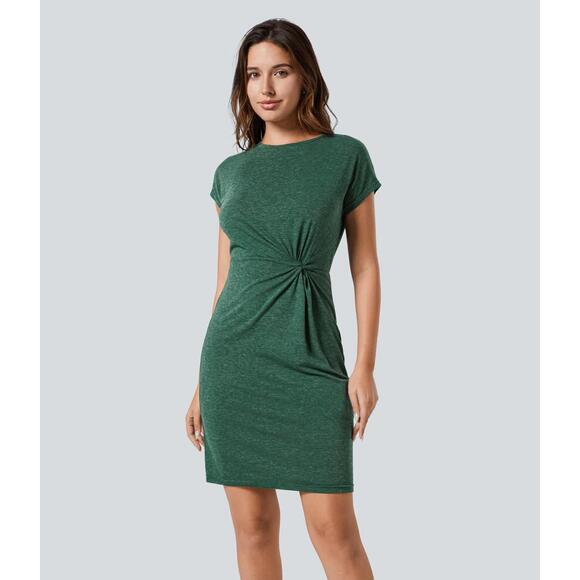 Halara Dresses & Skirts - NWT Halara Round Neck Short Sleeve Mini Casual Dress Size Medium